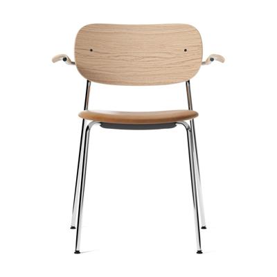Audo Copenhagen Co Chair eetkamerstoel chrome met armleuning gestoffeerd