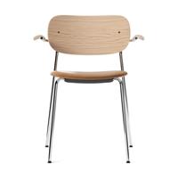Audo Copenhagen Co Chair eetkamerstoel chrome met armleuning gestoffeerd Audo Copenhagen Co Chair eetkamerstoel chrome met armleuning gestoffeerd
