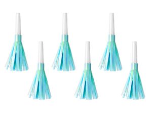 Feesttoeter lichtblauw metallic 6 stuks