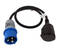 Qwatt Pro verloopsnoer stekker naar contrastekker randaarde - 3x2,5 mm² H07RN-F - 1 m Qwatt Pro verloopsnoer stekker naar contrastekker randaarde - 3x2,5 mm² H07RN-F - 1 m