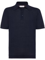 Brunello Cucinelli polo en lin mélangé - Bleu