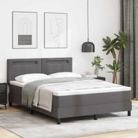 Boxspringbed met Matras in Grijs, 160x200 cm, Kunstleer