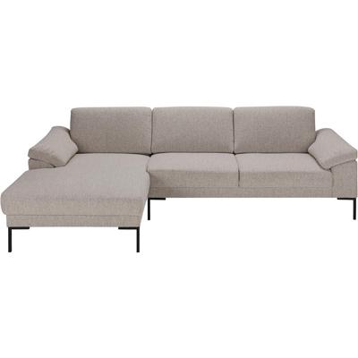 Leen Bakker - Bank Tom Met Chaise Longue Links - Monza - Stof - Beige - 162x261x84 Cm