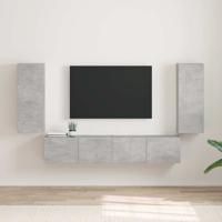 TV Wandkast 2 pcs Beton 30 x 31 x 80 cm Bewerkt hout