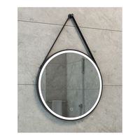 Spiegel Rond met Band BWS Snow Ledverlichting en Spiegelverwarming 60 cm Mat Zwart