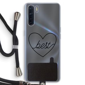 Best heart black: Oppo A91 Transparant Hoesje met koord