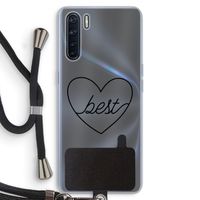 Best heart black: Oppo A91 Transparant Hoesje met koord