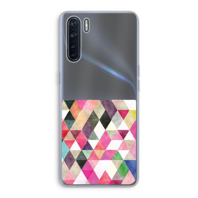 Gekleurde driehoekjes: Oppo A91 Transparant Hoesje
