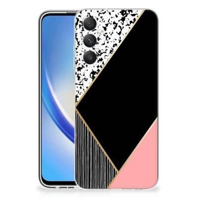 Samsung Galaxy A05S | Flexibel TPU Hoesje | Zwart Roze Vormen Samsung Galaxy A05S | Flexibel TPU Hoesje | Zwart Roze Vormen