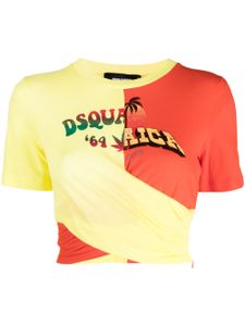DSQUARED2 haut crop à logo imprimé - Rouge