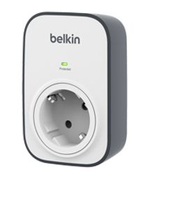 Belkin BSV103 SurgeCube-spanningsbeveiliger met 1 stopcontact en 2 USB-poorten stekkerdoos
