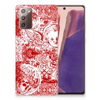 Silicone Back Case Samsung Note 20 Angel Skull Rood - thumbnail