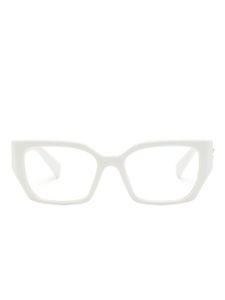 Miu Miu Eyewear logo-plaque rectangle-frame glasses - Blanc