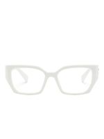 Miu Miu Eyewear logo-plaque rectangle-frame glasses - Blanc - thumbnail