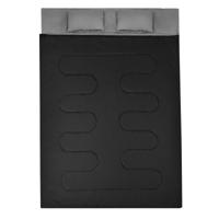 Dubbele Slaapzak 2 Persoons Waterdichte Slaapzak met 2 Kussens en Draagtas voor Kamperen en Reizen Zwart 220x150 cm