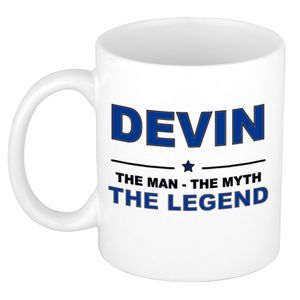 Devin The man, The myth the legend cadeau koffie mok / thee beker 300 ml