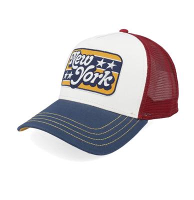 JJ Hats Trucker Pet Stars New York Blauw Bordeaux