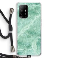 Groen marmer: Oppo A95 5G Transparant Hoesje met koord