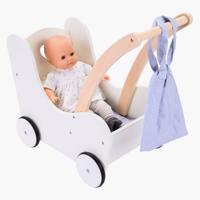 Houten Poppenloopwagen Grijs/Wit Houten Poppenloopwagen Grijs/Wit