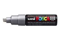 Uni-Ball uni POSCA PC-8K markeerstift 1 stuk(s) Beitelvormige punt Zilver