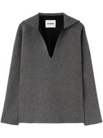 Jil Sander pull à col marin - Gris