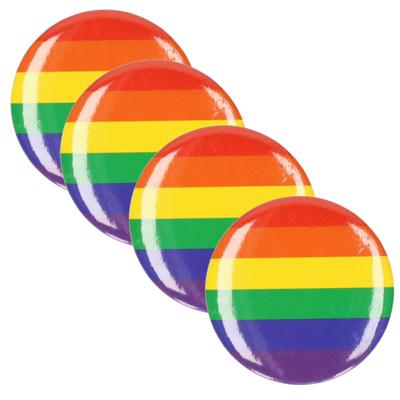 Regenboog gay pride kleuren - 4x - tas/jas mini pin - broche/button - Dia 4 cm - Regenboog vlag
