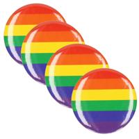 Regenboog gay pride kleuren - 4x - tas/jas mini pin - broche/button - Dia 4 cm - Regenboog vlag