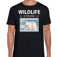 IJsbeer t-shirt met dieren foto wildlife of the world zwart voor heren