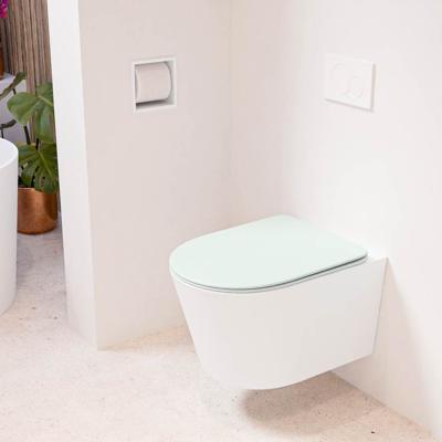 Wandcloset Mondiaz Lavie | Zonder spoelrand | Incl.Toiletzitting-Greey | Keramiek | Talc (wit mat)