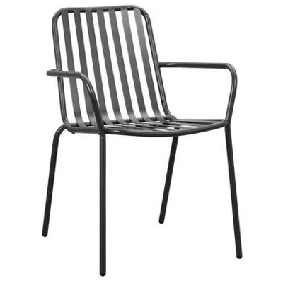 Stapelstoel Vence - metaal/antraciet - 82x55x62 cm - Leen Bakker
