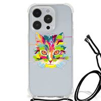 iPhone 14 Pro Max Stevig Bumper Hoesje Cat Color - thumbnail