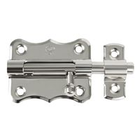 AMIG schuifslot/plaatgrendel - staal -  6 x 4.8 cm - vernikkeld - zilver - deur - poort   -