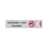 Bord Alulook Verboden voor honden - 165x44 mm zelfklevend.
