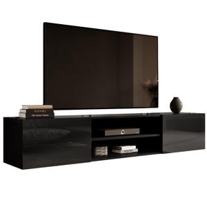 Zwevend Tv-meubel Slide 200 cm breed hoogglans zwart