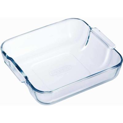 Pyrex vierkante glazen ovenschaal - 2 liter - 21 x 21 x 6,5 cm - Ovenschotel schalen - Bakvorm