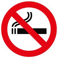 Sticker verboden te roken 10,5 cm vierkant - Niet roken - Verbodsborden - Feeststickers - thumbnail