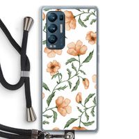 Peachy flowers: Oppo Find X3 Neo Transparant Hoesje met koord