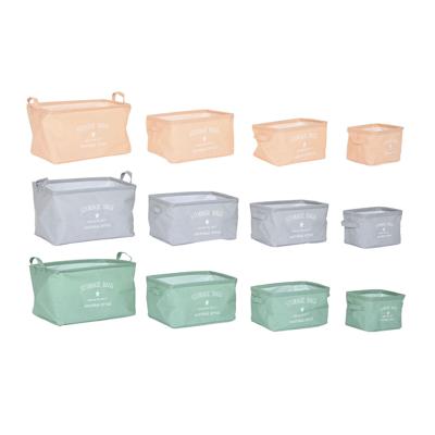 Mandenset DKD Home Decor 39 x 27 x 24 cm Canvas Modern (3 Stuks)