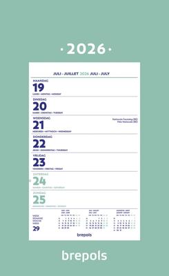 Brepols wand-week kalender op schild, 2026