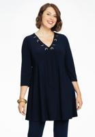 Yoek Tuniek wide bottom met strik | Blauw | Maat 54/56