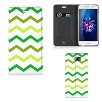 Huawei Y5 2 | Y6 Compact | Hoesje met Magneet | Zigzag Groen