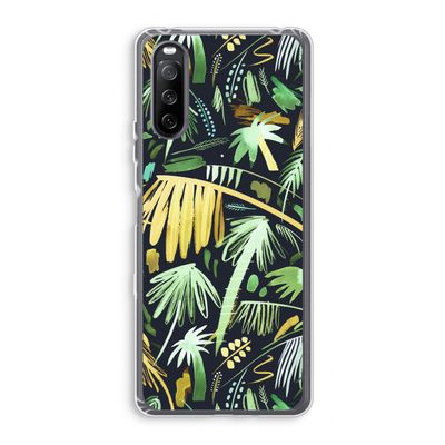 Tropical Palms Dark: Sony Xperia 10 III Transparant Hoesje