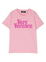 Versace Kids t-shirt en coton à logo imprimé - Rose - thumbnail