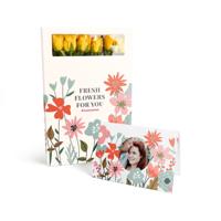 Brievenbusbloemen met persoonlijke kaart - Gele rozen