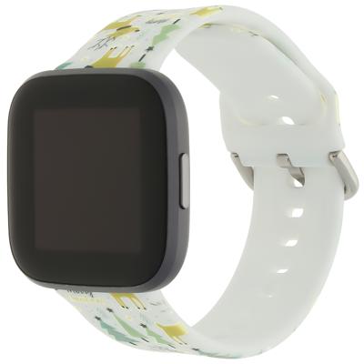 Fitbit Versa Print Sport Band - Kerst Kerstboom Wit