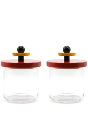 Alessi lot de deux verres transparents à couvercle contrastant - Tons neutres