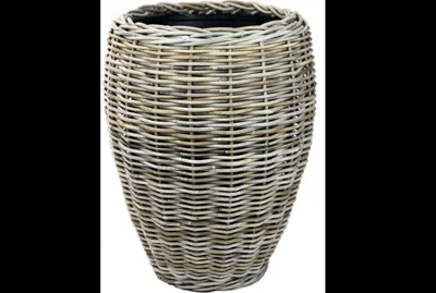 Drypot rotan vaas d48h62cm grijs