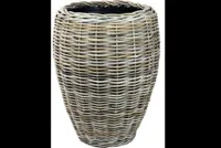 Drypot rotan vaas d48h62cm grijs Drypot rotan vaas d48h62cm grijs