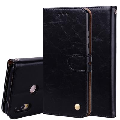 Voor Huawei P20 Lite Business Style olie Wax textuur horizontale Flip lederen draagtas met houder & kaartsleuven & Wallet(Black)