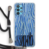 Blauwe nerven: Samsung Galaxy A32 4G Transparant Hoesje met koord